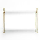 2 Tier White and Gold Floating Shelf