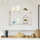 2 Tier White and Gold Floating Shelf