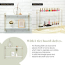 2 Tier White and Gold Floating Shelf