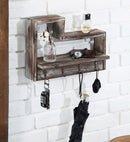 Entryway Key Holder Hanging Shelf with 4 Hooks