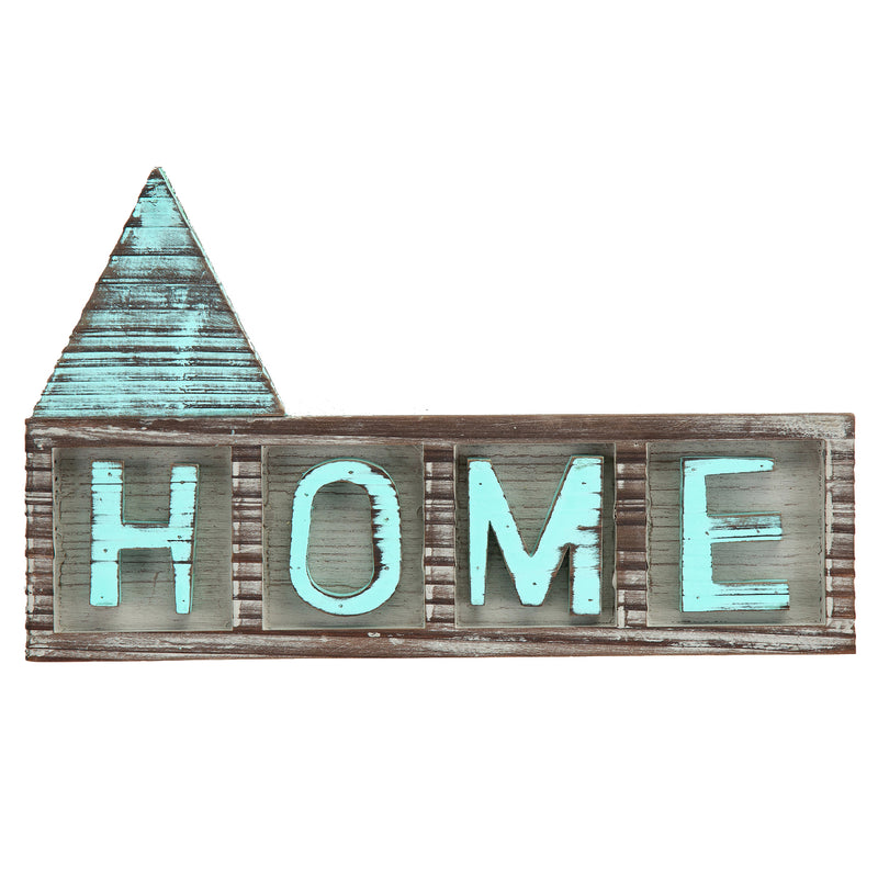 Rustic Home Décor Sign Teal Shelf
