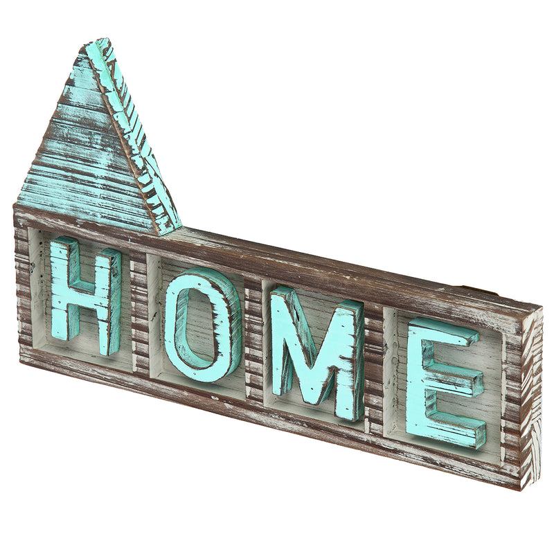 Rustic Home Décor Sign Teal Shelf