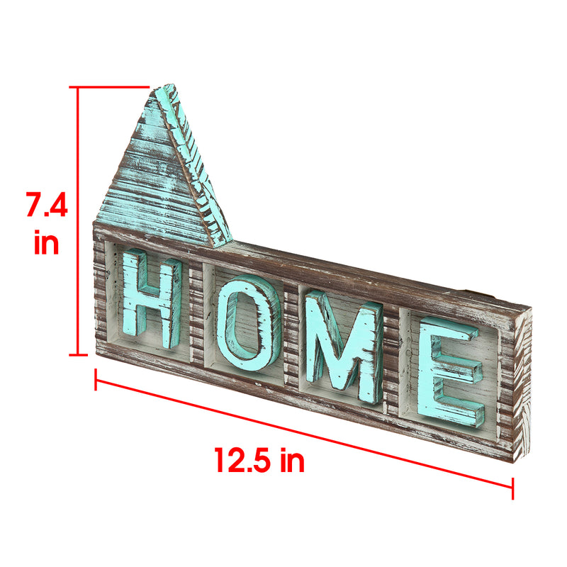 Rustic Home Décor Sign Teal Shelf