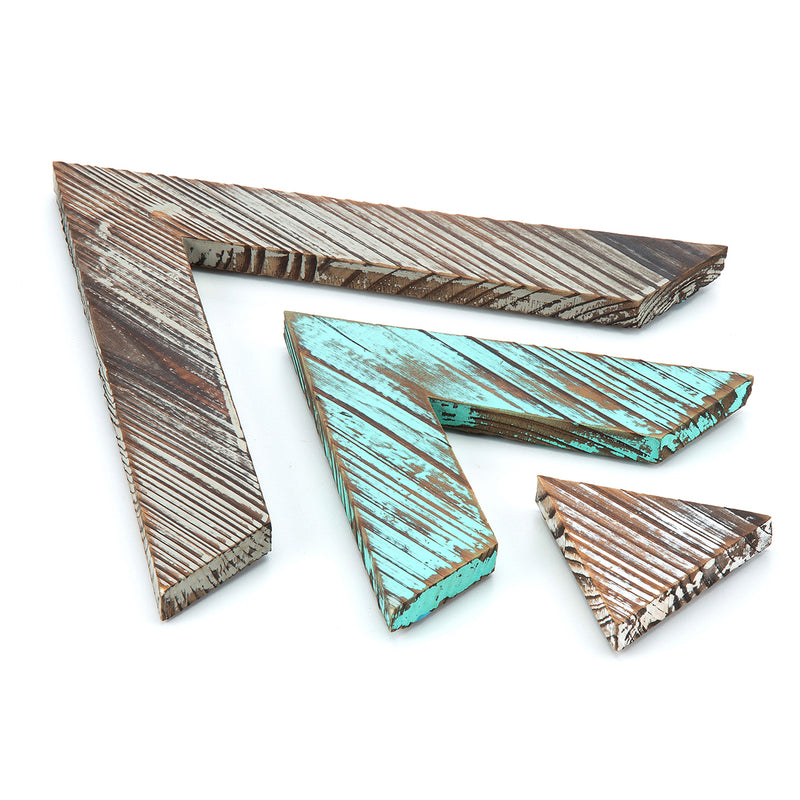 Set of 3 Rustic Wood Chevron Arrows Wall Décor