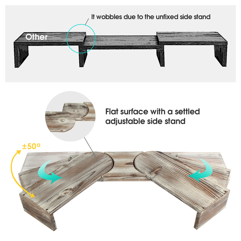 Rustic Wood Dual Monitor Stand