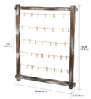 Rustic Wood Frame Photo Holder Board with 35 Clips