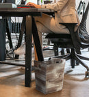 Rustic Wood Wastebasket Bin with Handle