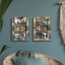 Set of 2 Rustic Wood Window Frame Wall Décor