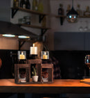 Decorative Candle Holder Display Stand with 3 Glass Votive Cups