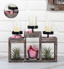 Decorative Candle Holder Display Stand with 3 Glass Votive Cups
