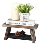 2 Tier Wooden Pedestal Platter Display Stand