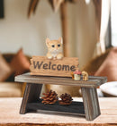 2 Tier Wooden Pedestal Platter Display Stand