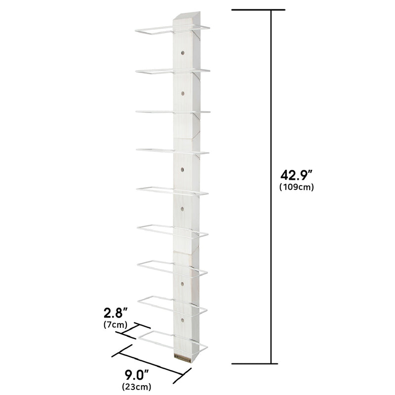 White Wall Mount Wine Rack Organizer for 9 Bottles