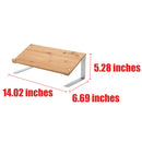 Wooden Tablet, Book Stand for Desk with Silver Metal Legs